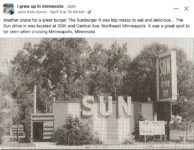 1960s ca. Minneapolis, MN SUN drive in FB