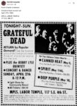 1969 4 27 Minneapolis, MN Grateful Dead Concert ad FB