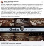 1982 ca. Minneapolis, MN Charlie’s Cafe Exceptionale FB