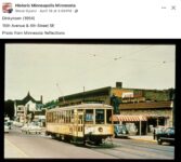 1954 Minneapolis, MN Dinkytown streetcar FB