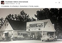1957 ca. Florida STUDEBAKER at a Stuckey’s FB