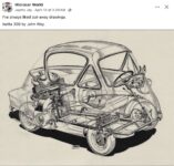 1960 ca. BMW Isetta cut-away drawing FB