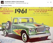 1961 STUDEBAKER truck model kit FB