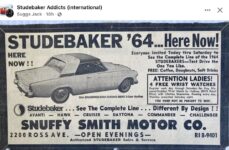 1964 STUDEBAKER Snuffy Smith ad FB