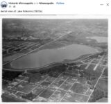 1920s Minneapolis, MN Lake Nokomis aerial view FB