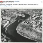 1960s Minneapolis, MN Birseye view WAsgington Bridge FB