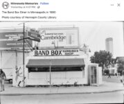 1980 Minneapolis, MN Band Box Diner Elliot Park FB
