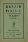 1912 CASE AUTOMOBILE REPAIR Price List Models K-30, L-30, M-40 Front cover