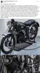 1951 VINCENT Black Shadow motorcycle FB