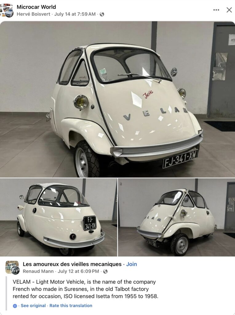 Velam 1955 – 1958 VELAM 3-Wheeler FB