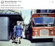 1974 Minneapolis, MN Nicollet Mall bus stop FB