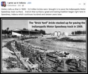 1909 Indianapolis Motor Speedway bricks FB