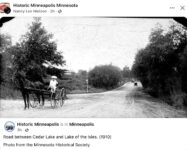 1910 Minneapolis, MN Road between Cedar Lake and Lake of the Isles FB
