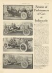 1911 6 1 Indy 500 Resume of Performances of Cars article MOTOR AGE 8.25″×11.5″ page 8