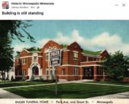 1940 ca. Minneapolis, MN Enger Funeral Home postcard FB