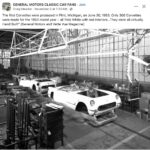 1953 6 30 ca. Flint, MICH First Corvettes in factory FB