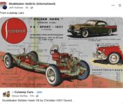 1957 STUDEBAKER Golden Hawk cutaway ad FB