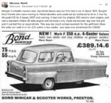 1960 ca. BOND minicar 3-Wheeler ad FB
