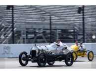 2024 6 15 Indianapolis IN IMS SVRA SpeedTour Ragtime Racers 1917 HALL SCOTT Car 9 and 1915 FORD Model T Car 4 John Chilton photo screenshot