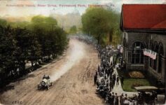 1911 ca. Fairmount Park Auto Races Car 15 postcard front screenshot