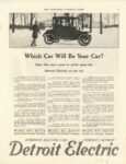 1916 12 9 Detroit Electric Which Car Will Be Your Car? ad THE SATURDAY EVENING POST 10.75″×13.75″ page 51