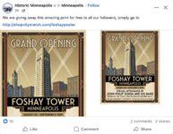 1929 Minneapolis, MN Foshay Tower poster FB