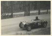 1950-1956 Pebble Beach Road Races “Racing in the Pines” Ken Miles in MG Special Ken Miles in his M.G. Special was way ahead when mechanical difficulties occured. 7″×5″ photo 06