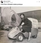 1950s ca. FEND Filtzer inflatable bubble 3-Wheeler prototype