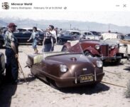 1952 microcar at beach FB