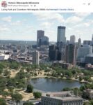 1988 Minneapolis, MN Birdseye View Loring Park and Downtown FB