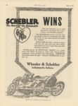 1915 3 4 IND SCHEBLER WINS The Heart of the Automobile ad MOTOR AGE 8.5″×12″ page 44