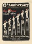 1915 3 4 Red Head SPARK PLUG 6th Anniversary ad MOTOR AGE 8.5″×12″ page 43