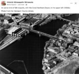 1950s Minneapolis, MN Aerial Great Northern Depot FB