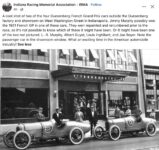 1921 ca. Indianapolis, IND Two DUSENBERG Grand Prix cars FB